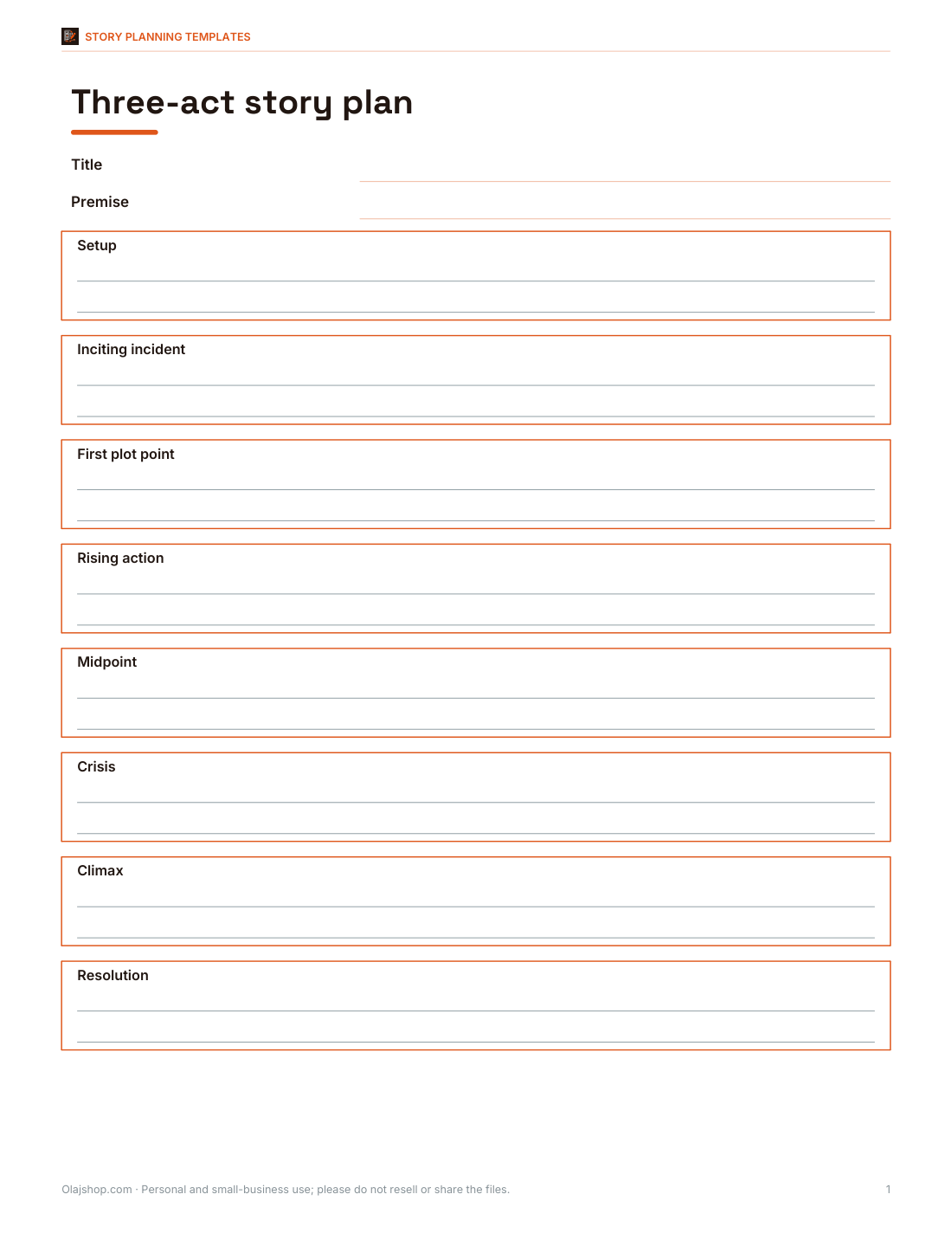 Preview of the first page of Three-act worksheet (PDF/DOCX)