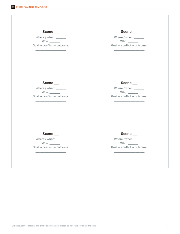 Preview of Printable Scene Cards